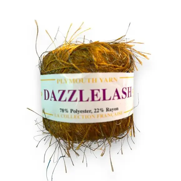 3 Skeins Plymouth Yarn COLORLASH #32 Blue & DAZZLELASH #105 Gold Eyelash Ribbon - Picture 16 of 16